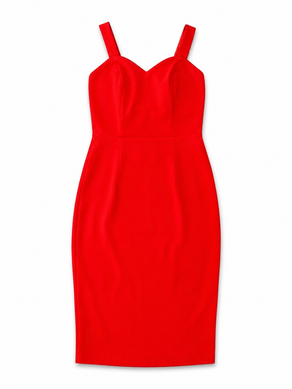 Red Sweetheart-Front Sheath Dress
